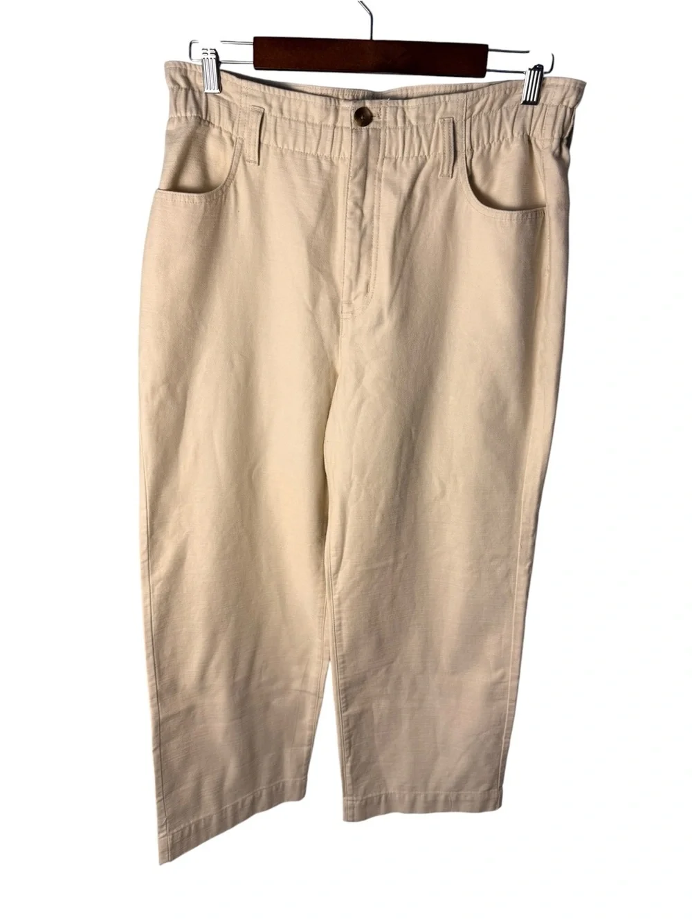 J. Crew | NWT 100% Cotton Cropped Wide Leg Paper Bag Pants | Sz 10